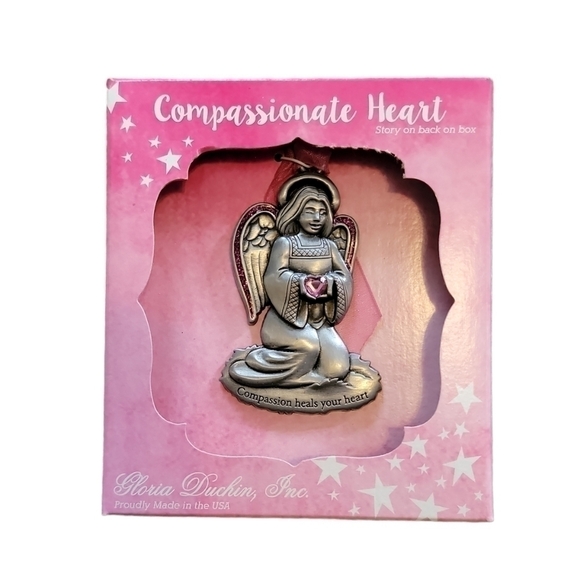 Gloria Duchin Pewter Ornaments Angels Of Gratitude. Compassionate Heart - Picture 1 of 4
